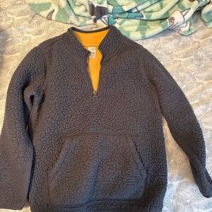 Boys Navy Blue Sherpa Fleece Sweater
